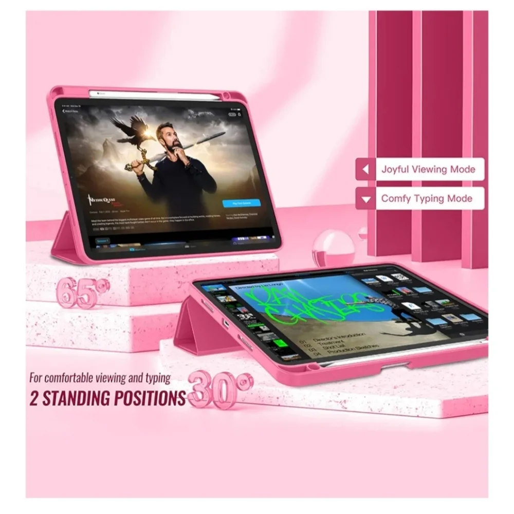 Ipad Pink Tablet Case with Pencil Holder